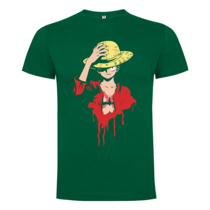 Polera Verde botella Luffy sombrero paja - One Piece